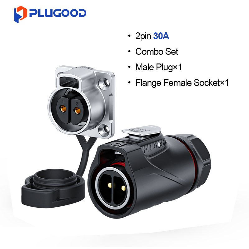 PLUGOOD PLG20 2Pin Set 30A Nomal Mount Semi-metal Soldering Type