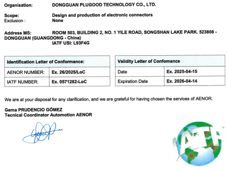 Plugood Passed IATF16949