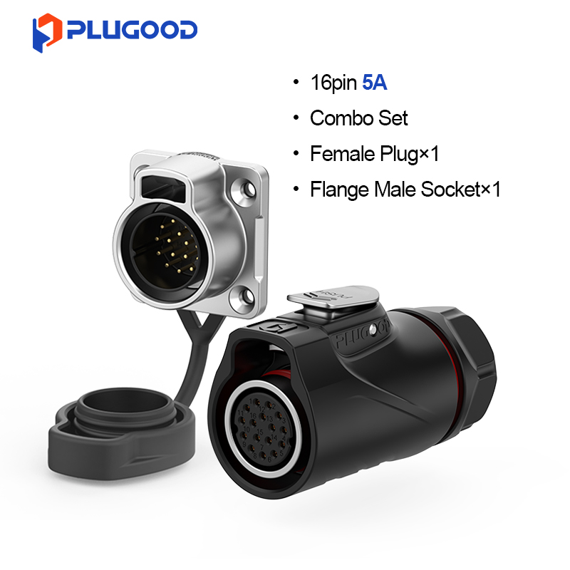 PLUGOOD PLG20 16Pin Set 5A Reverse Mount Semi-metal Soldering Type