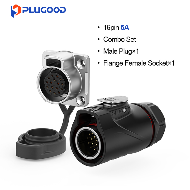 PLUGOOD PLG20 16Pin Set 5A Nomal Mount Semi-metal Soldering Type