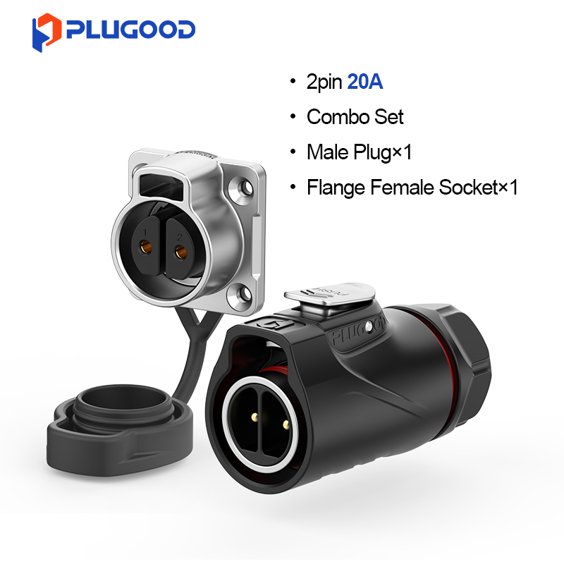 PLUGOOD PLG20 2Pin Set 20A Nomal Mount Semi-metal Soldering Type