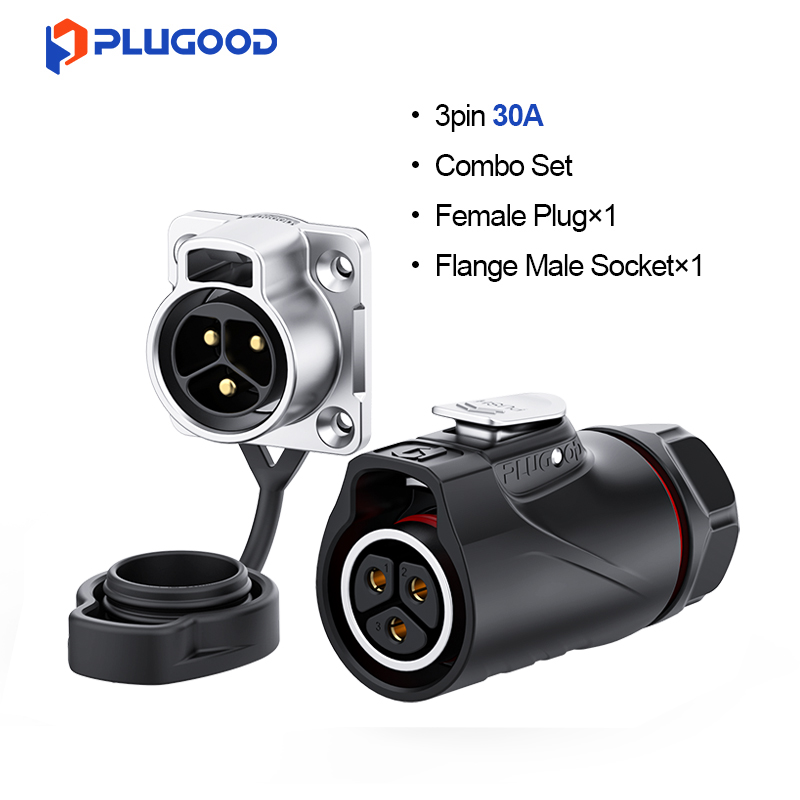 PLUGOOD PLG20 3Pin Set 30A Reverse Mount Semi-metal Soldering Type