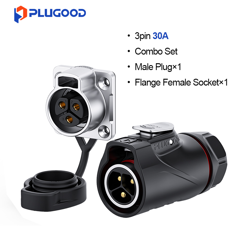 PLUGOOD PLG20 3Pin Set 30A Nomal Mount Semi-metal Soldering Type