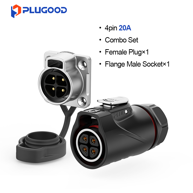 PLUGOOD PLG20 4Pin Set 20A Reverse Mount Semi-metal Soldering Type