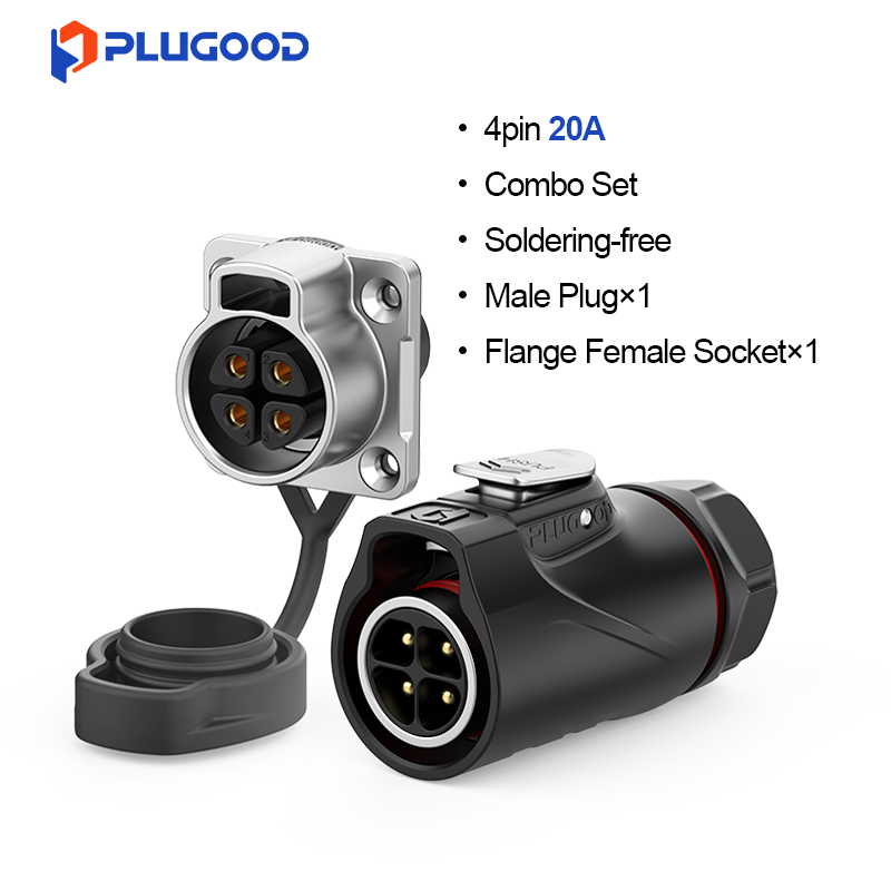 PLUGOOD PLG20 4Pin Set 20A Normal Mount Semi-metal Screwing Type