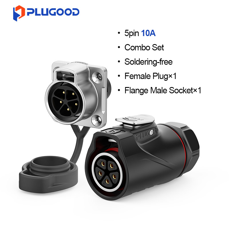 PLUGOOD PLG20 5Pin Set 10A Reverse Mount Semi-metal Screwing Type