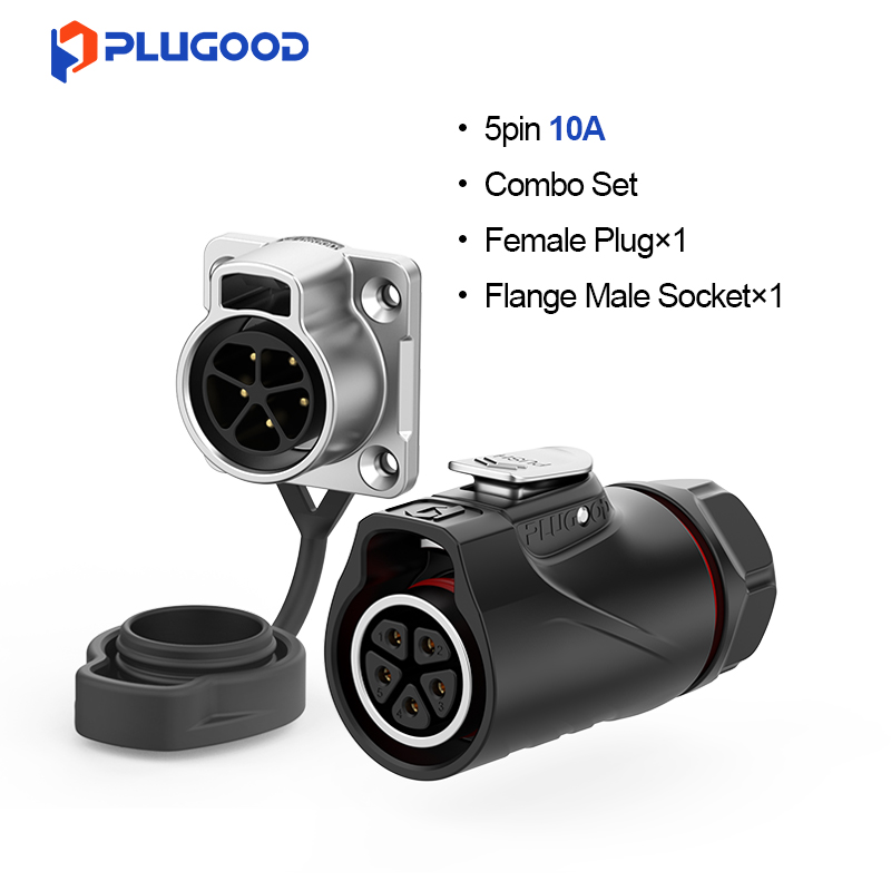 PLUGOOD PLG20 5Pin Set 10A Reverse Mount Semi-metal Soldering Type
