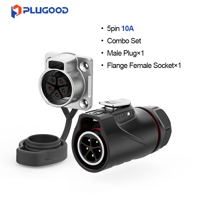 PLUGOOD PLG20 5Pin Set 10A Nomal Mount Semi-metal Soldering Type