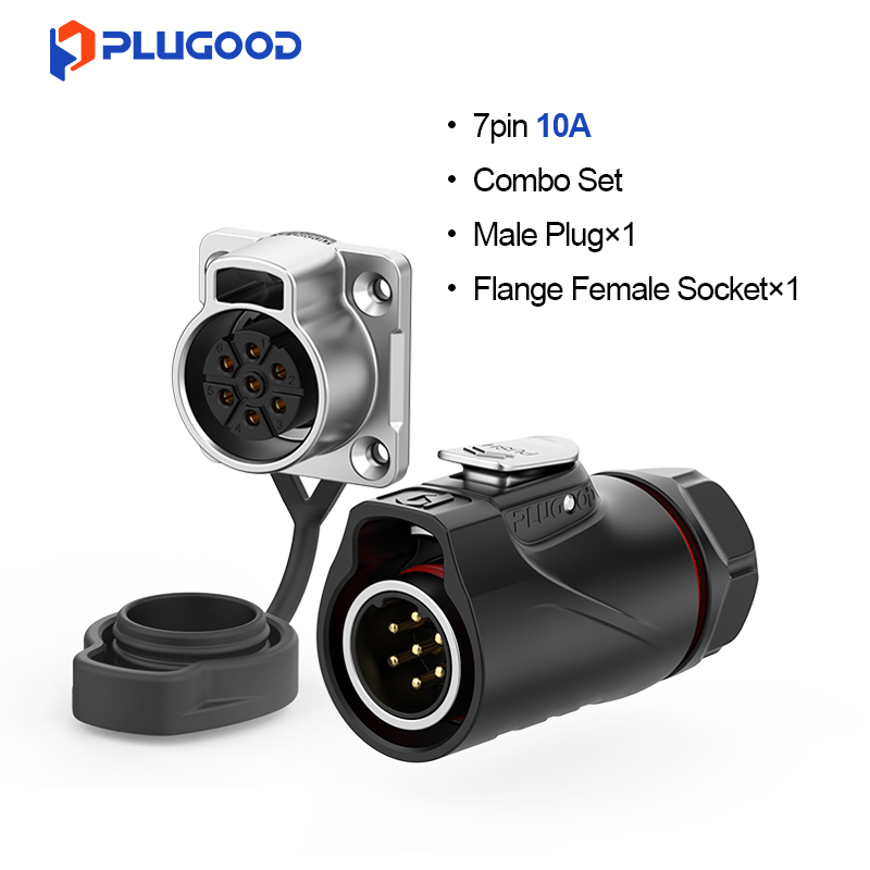 PLUGOOD PLG20 7Pin Set 10A Nomal Mount Semi-metal Soldering Type