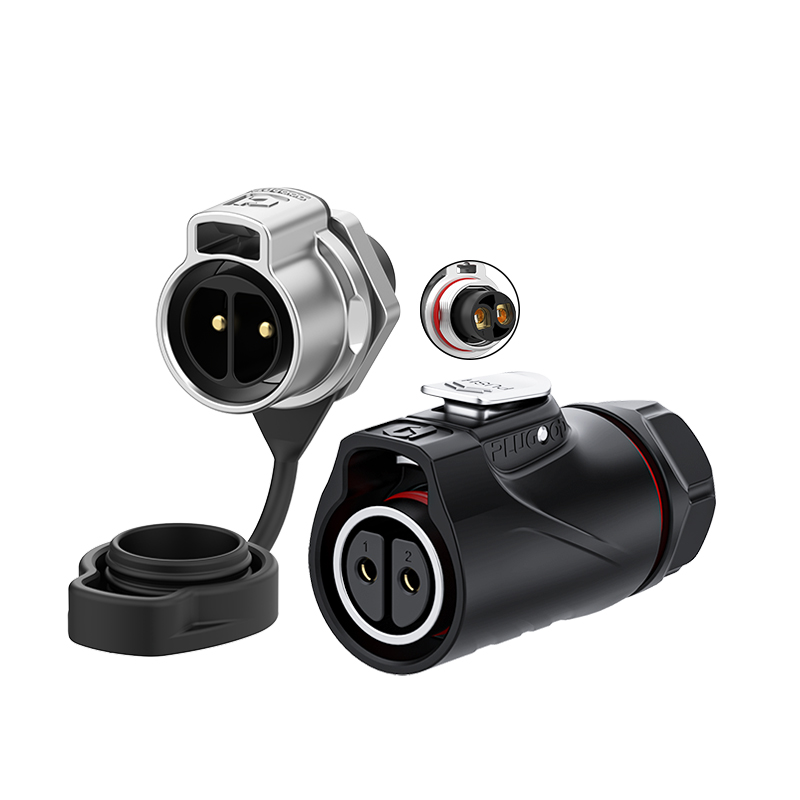PLG20 2Pin Female Plug + Single hole Male Receptacle 30A