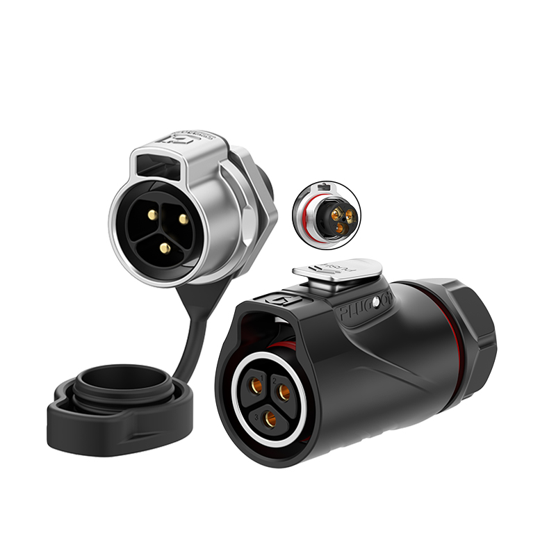 PLG20 3Pin Female Plug + Single hole Male Receptacle 30A